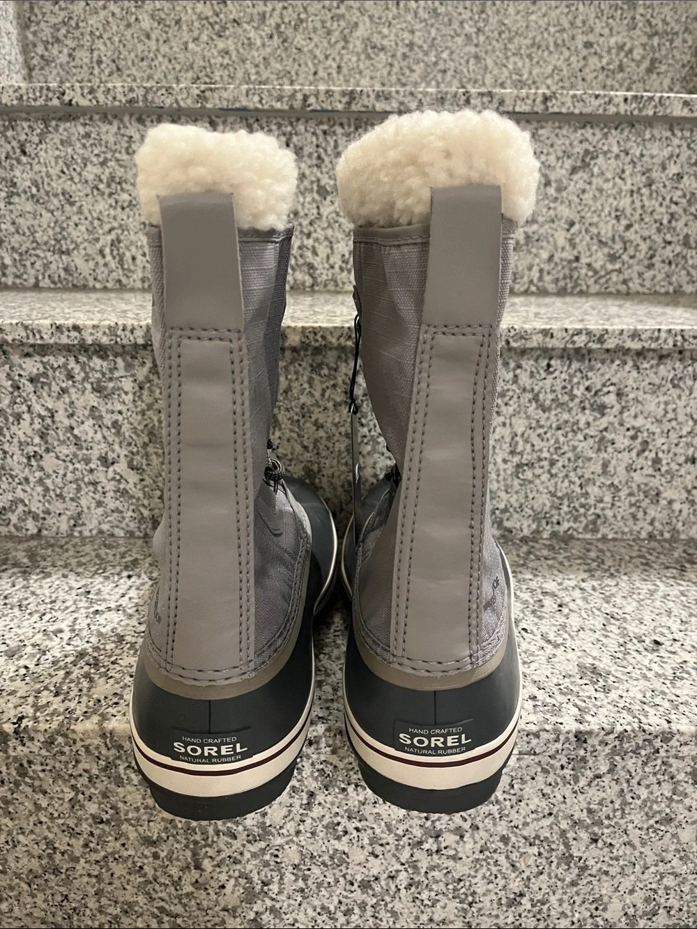 NWT Men’s Grey Waterproof Winter Lace-Up Boots with Faux Fur Size 12